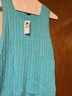 GAP Cable Knit Sleeveless Tank - Aqua